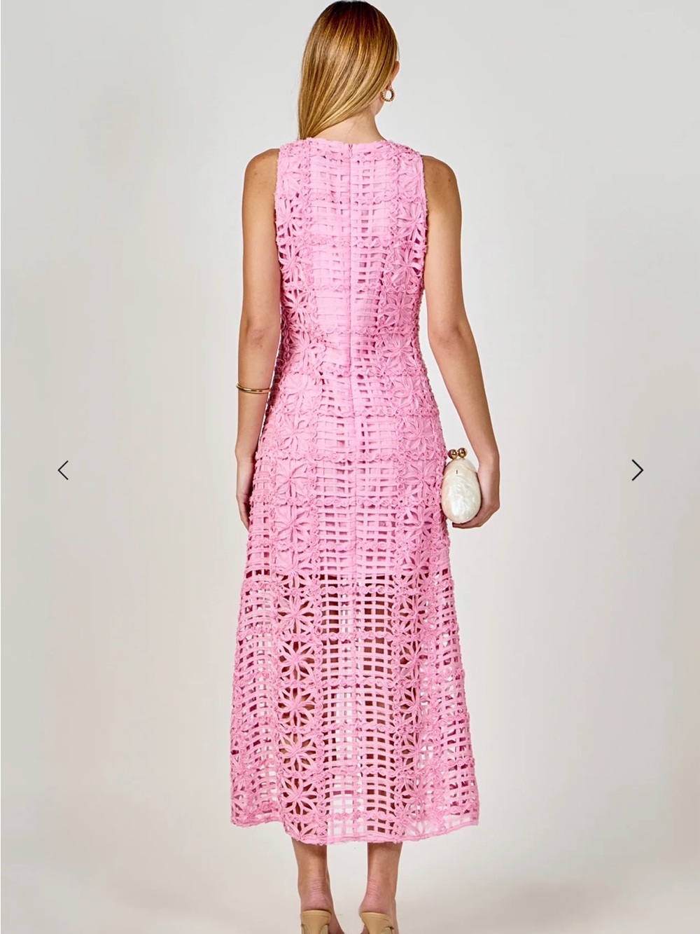 Endless Rose Pink Crochet Floral Maxi Dress - Picture 3 of 6